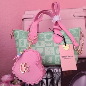 Juicy Couture Pink and Green Women's Bag